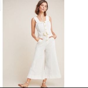 Anthropologie white/ Cream Jumpsuit